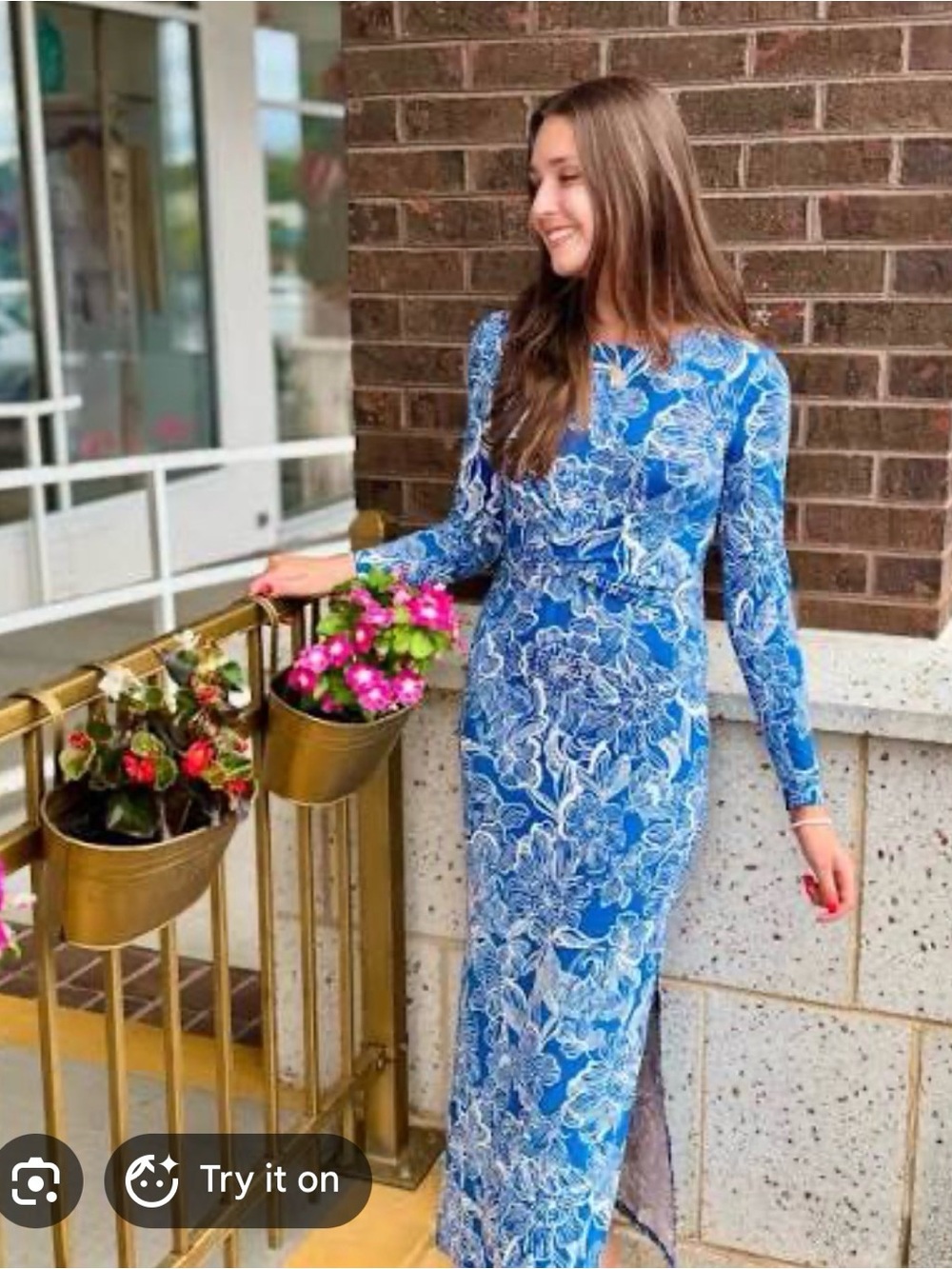 Lilly Pulitzer Blue and White Floral dress